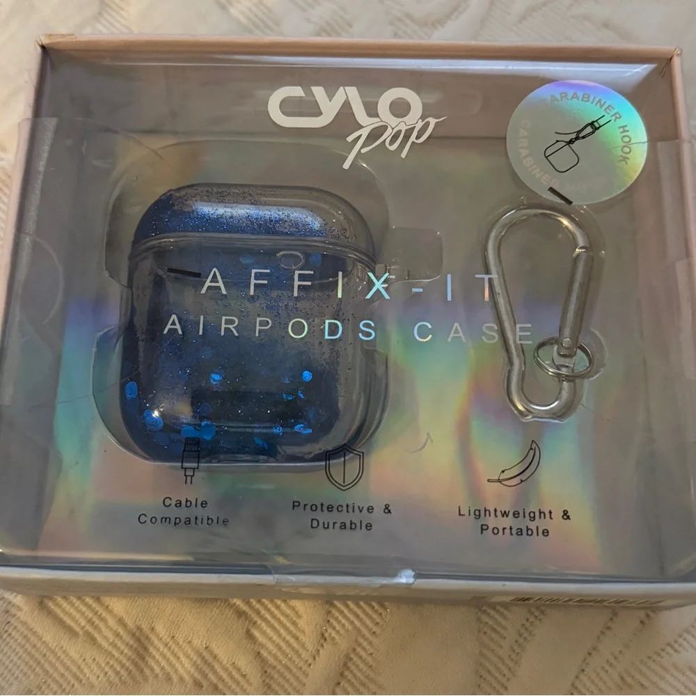 Blue Glitter AirPods Case Cover